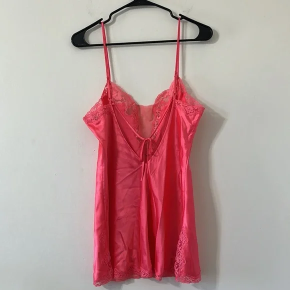 Victoria’s Secret Pink Lace Tie Back Adjustable Straps Camisole Tank Top Medium - Picture 7 of 9